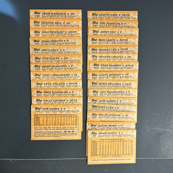 ⚾️Toronto Blue Jays 1988 TOPPS Chewing Gum 32 Card Set (Baseball) - Picture 7 of 7